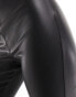 Mango leather look high waisted legging in black