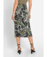 Фото #2 товара Women's Satin Effect Midi Skirt with Leaf Print