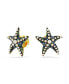 Starfish, Small, Blue, Gold-Tone Idyllia Stud Earrings