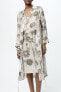 Фото #14 товара Платье-рубашка из 100% рами с принтом — zw collection ZARA