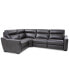 Фото #5 товара Gabrine 4-Pc. Leather Sectional with 2 Power Headrests, Created for Macy's