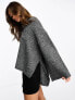 Фото #7 товара ASOS DESIGN oversized v neck jumper with side split detail in grey