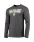 ფოტო #3 პროდუქტის Men's Black, Heathered Charcoal Distressed Army Black Knights Meter Long Sleeve T-shirt and Pants Sleep Set