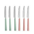Фото #3 товара Набор ножей Зеленый Розовый Серебристый Нержавеющая сталь Пластик (12 штук)