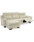 Фото #2 товара Julius II 3-Pc. Leather Sectional Sofa With 1 Power Recliner, Power Headrests, Chaise And USB Power Outlet