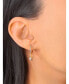 ფოტო #5 პროდუქტის Star kissed Duo Design Sterling Silver Diamond Hoop Women Earring