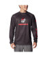 ფოტო #1 პროდუქტის Men's Heather Charcoal Georgia Bulldogs PFG Terminal Tackle Omni-Shade Raglan Long Sleeve T-shirt