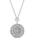 ფოტო #1 პროდუქტის Silver-Tone Round Crystal Locket 30" Necklace