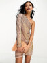 Фото #1 товара ASOS DESIGN embellished one shoulder mini dress with rainbow encrusted gems
