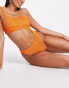 Free Society cut out swimsuit in orange crinkle