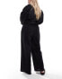 Фото #4 товара COLLUSION Plus beach linen straight leg boxer trouser in black