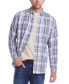 Фото #6 товара Men's Long Sleeve Button-Down Burnout Plaid Flannel Shirt