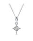 Sterling Silver White Gold Plated with 1ctw Lab Created Moissanite Princess Solitaire Pendant Necklace