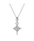 ფოტო #1 პროდუქტის Sterling Silver White Gold Plated with 1ctw Lab Created Moissanite Princess Solitaire Pendant Necklace