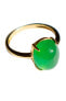 Dew — Green jade stone ring