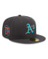 Фото #1 товара Men's Graphite Oakland Athletics Print Undervisor 59FIFTY Fitted Hat