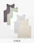 ASOS DESIGN 5 pack vests in multiple colours