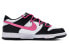 Фото #3 товара Кеды Nike Dunk Low Розовая сила Вдохновенные пикселями Раскрашенные вручную GS Black Pink White CW1590-100