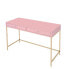 Фото #2 товара Ottey Writing Desk, Pink High Gloss & Gold Finish