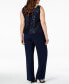 ფოტო #2 პროდუქტის 3-Pc. Plus Size Sequined Lace Pantsuit & Shell