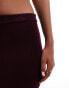 Kaiia fine knit column maxi skirt co-ord in burgundy