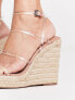 Madden Girl Hillaire rafia wedge heeled sandal in clear