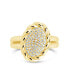 Silver-Tone or Gold-Tone Cubic Zirconia Detailed Statement Galette Ring
