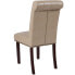 Фото #2 товара Hercules Series Beige Leather Parsons Chair With Rolled Back, Accent Nail Trim And Walnut Finish