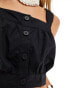 Фото #3 товара Vero Moda Aware cotton button down cropped top co-ord in black