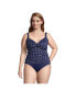 Фото #5 товара Women's Plus Size V-Neck Wrap Wireless Tankini Swimsuit Top