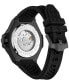 ფოტო #3 პროდუქტის Men's Automatic Skeleton Royal Black Silicone Strap Watch 46mm