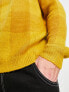 Фото #5 товара ASOS DESIGN fluffy knit check jumper in mustard