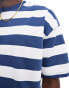 Фото #2 товара ASOS DESIGN boxy oversized t-shirt in navy stripe