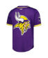 Фото #2 товара Men's Justin Jefferson Purple Minnesota Vikings Mesh Baseball Button-Up T-shirt