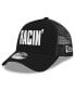 Фото #1 товара Головной убор мужской New Era Черный NASCAR Racin' 9FORTY A-Frame Trucker Hat