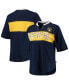 ფოტო #2 პროდუქტის Women's Navy and Gold Milwaukee Brewers Lead Off Notch Neck T-shirt