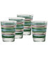 Фото #1 товара Tropical Stripes 15-Ounce Tapered Double Old Fashioned (DOF) Glass, Set of 4