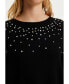 Фото #3 товара Women's Crystal Stone Detailed Knit Sweater