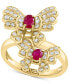 ფოტო #1 პროდუქტის EFFY® Ruby (1/2 ct. t.w.) & Diamond (1/2 ct. t.w.) Butterfly Ring in 14k Gold