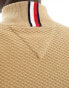 Фото #6 товара Tommy Hilfiger oval structure zip mock jumper in khaki green