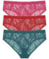 Women's Bliss Allure One Size Lace Girl Brief 3-Pack Panty 776303MP