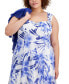Plus Size Lace Cardigan and Floral-Print Dress