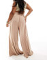 Фото #2 товара ASOS DESIGN Curve jersey palazzo beach trouser in cream