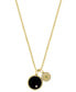 ფოტო #2 პროდუქტის EFFY® Men's Onyx, Emerald Accent, & Diamond (1/6 ct. t.w.) Two Charm 22" Pendant Necklace in 14k Gold