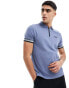 Фото #1 товара Barbour International Twist zip polo shirt in light blue