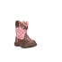 Roper Cowbaby Lacy Checkered Square Toe Cowboy Infant Girls Brown, Pink Casual