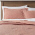 Twin/Twin Extra Long Trad Washed Waffle Weave Comforter and Sham Set Light Pink