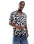 Threadbare abstract print shirt in navy