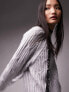 Topshop knitted cable raglan jumper in grey