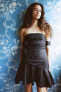 Фото #1 товара Платье с открытыми плечами и рельефными цветами ZARA